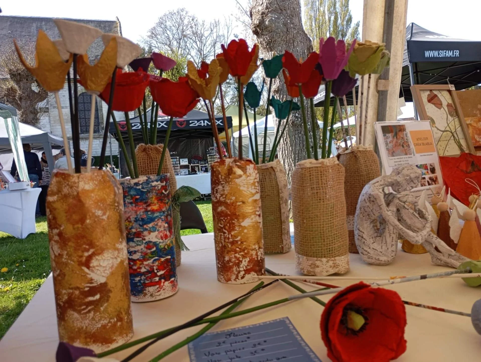 fleurs de récup vase atelier creatif Anilem melina schoutheer corbie