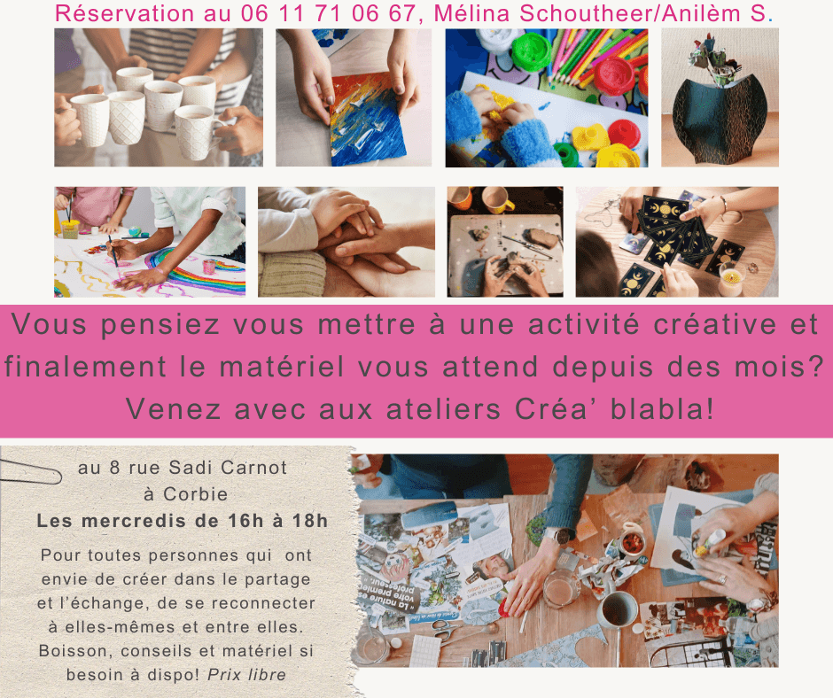 Atelier crea blabla corbie melina schoutheer anilem peinture dessin collage caerrtomancie modelage cafe rencontre inergenerationnel 1